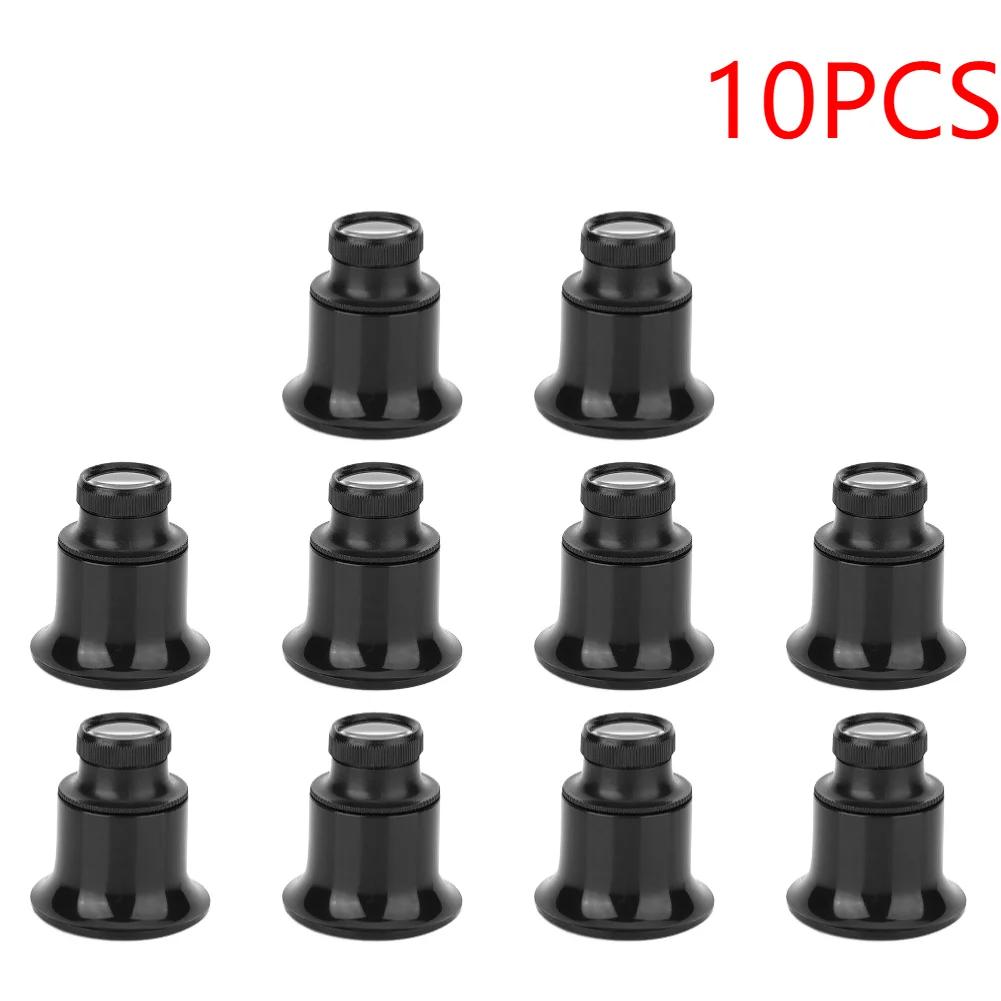 1-10PCS 20X Jeweler Watch Magnifier Tool Portable Monocular Magnifying Glass Loupe Lens for Eye Magnifier Len Watchmakers