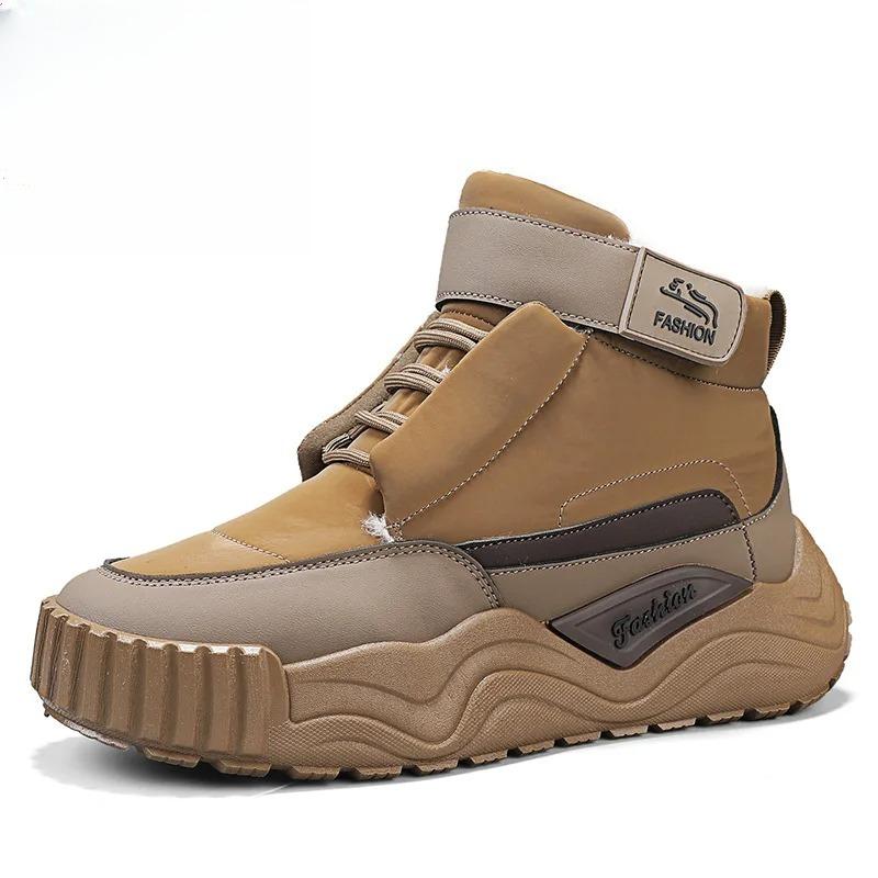 

Модные мужские ботильоны для снега Зимние новые с плюшевой подкладкой Толстые теплые хлопковые ботинки Мужские Теплые Толстые Нескользящие Повседневные Ветрозащитные Уличные Снежные Ботинки 39 хаки