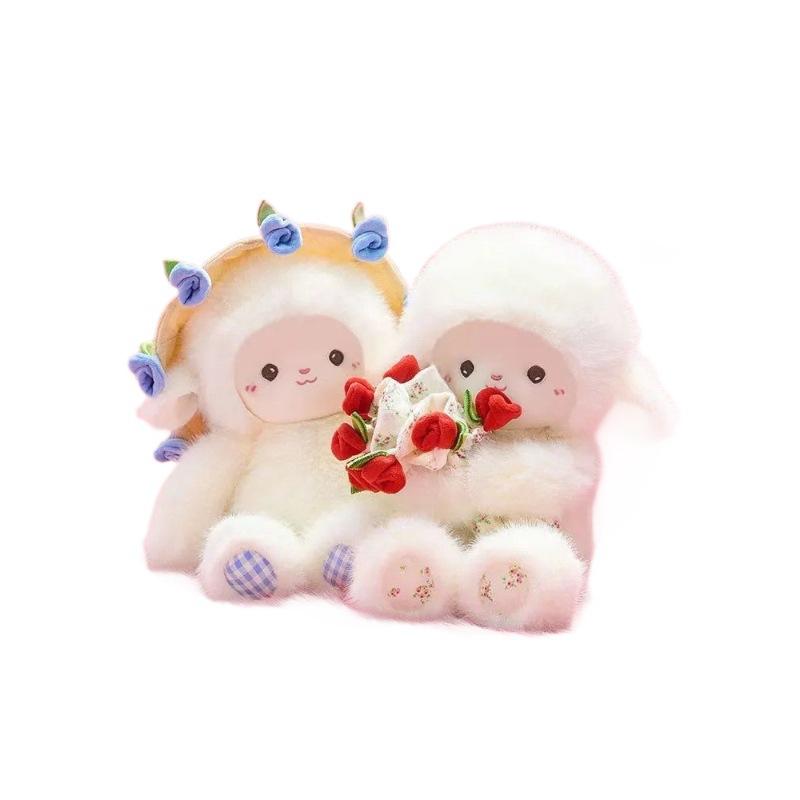 Neuer Rosenstrauß magnetische Saug Lamm Plüschtier Puppe Kinder Geburtstagsgeschenk weiblich niedliche beruhigende Puppe