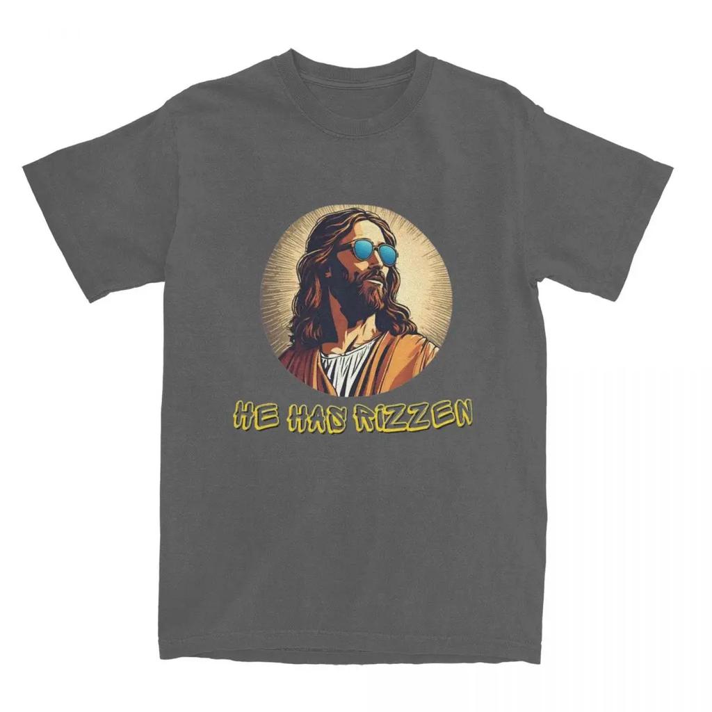 Summer Jesus Christ Has Rizzen T Shirt Accessories for Men Women Pure  Funny Saint Tee Shirt Short Sleeve Tops