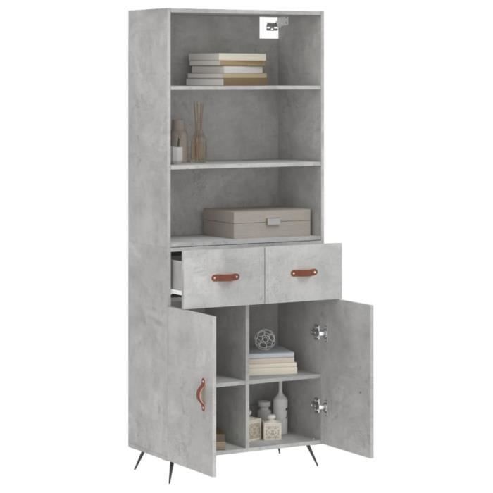 VidaXL Highboard Concrete Grey 69.5x34x180 Cm Engineered Wood 3200493