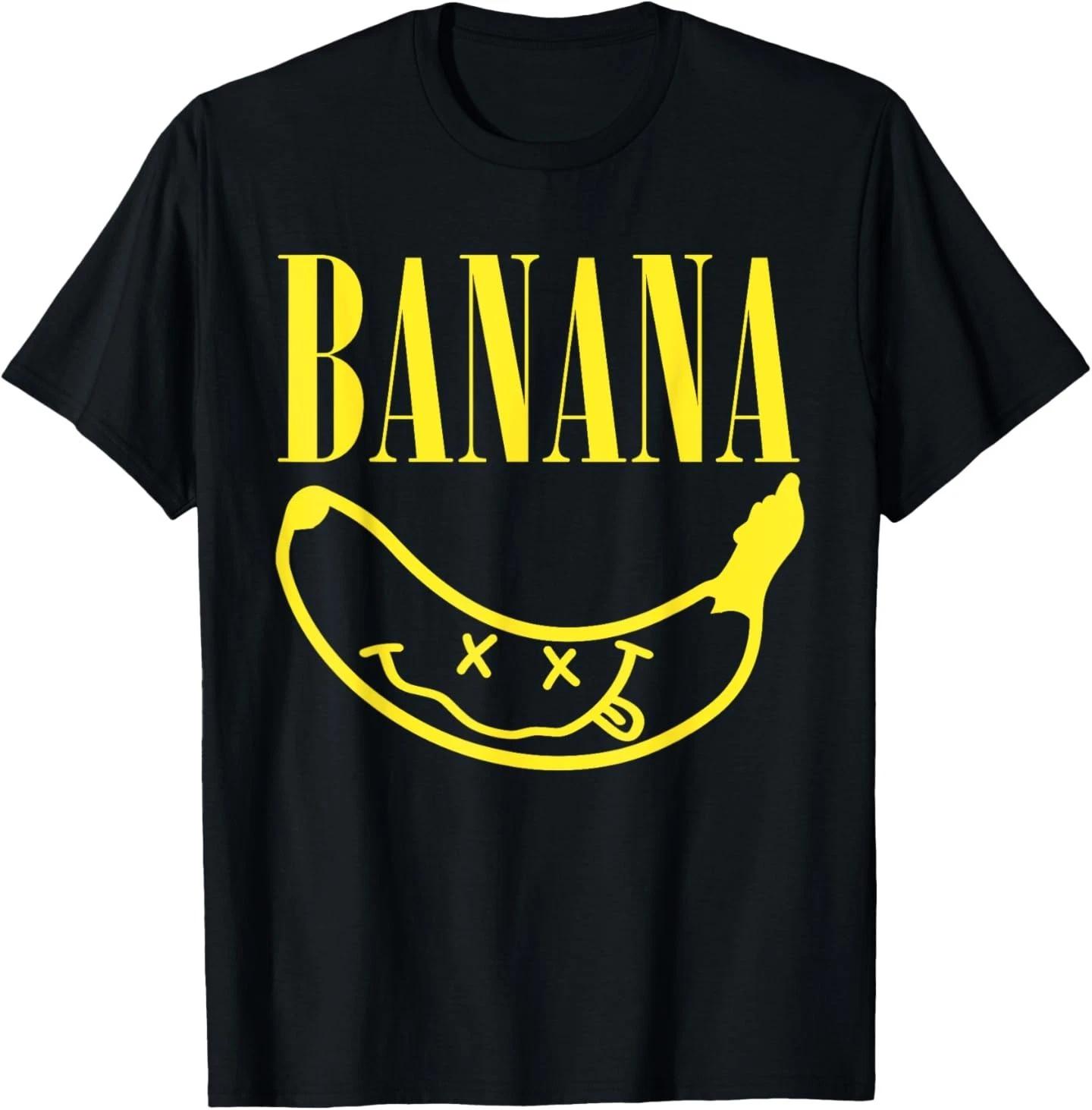 Funny Banana Face Cool Tropical Fruit Art Yellow Banana Meme T- Shirt 4XL