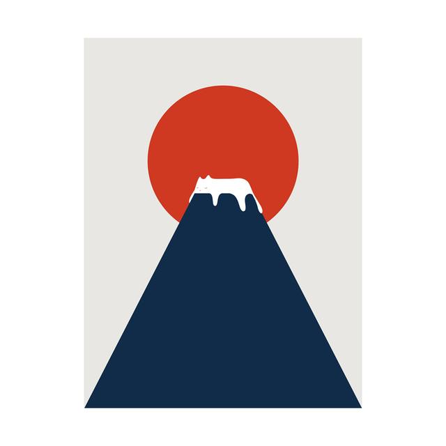 Abstract Animal Cat Landscape Wall Art Poster and Printing Big Wave Canvas Painting Mountain Sun Picture