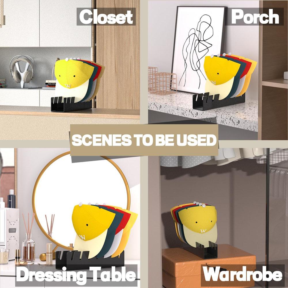 7-Holes Baseball Cap Display Rack Durable Clear Acrylic Hat Holder for Home Closet Storage Organization Stores Decoration