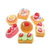 10/100Pcs 3D Miniature Resin Strawberry Cake Cabochons Micro Landscape Decor Crafts Diy Making Dollhouse Accessories