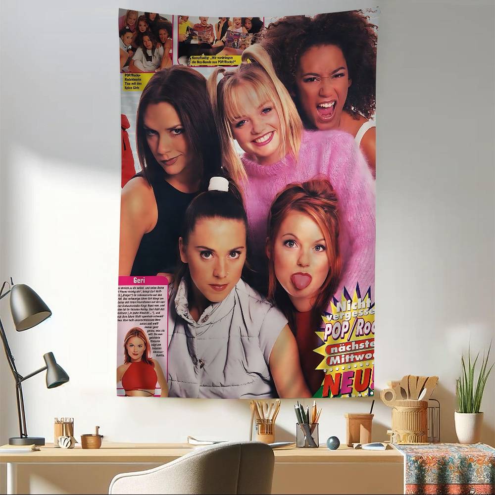 SSpice Girls Music Chart Tapestry Home Decoration Hippie Bohemian Decoration Divination Wall Hanging Home Decor