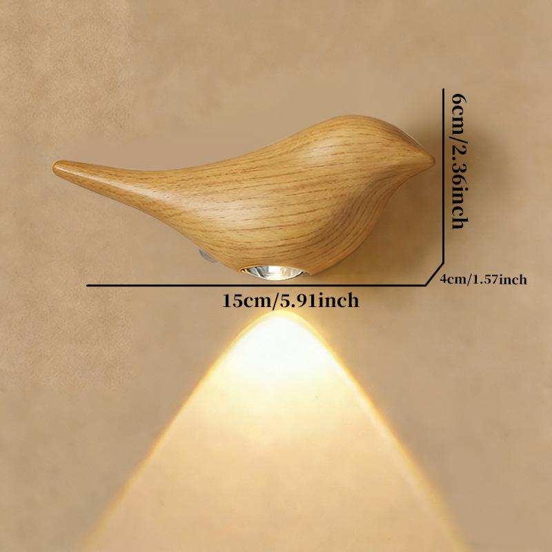 Luxury Gold Bird Shape LED Night Light, Magnetic Motion Sensor Wall Sconce, Rechargeable Dimmable Night Lamp for Home Decor