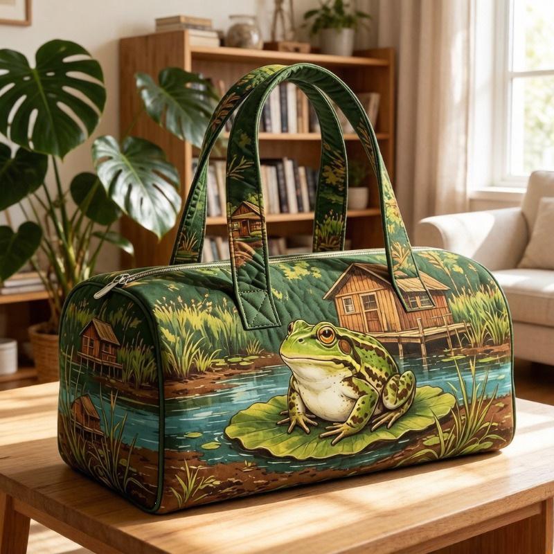 3D Independent Station Bus Series Women's Travel Yoga Handbag with Fashion Print