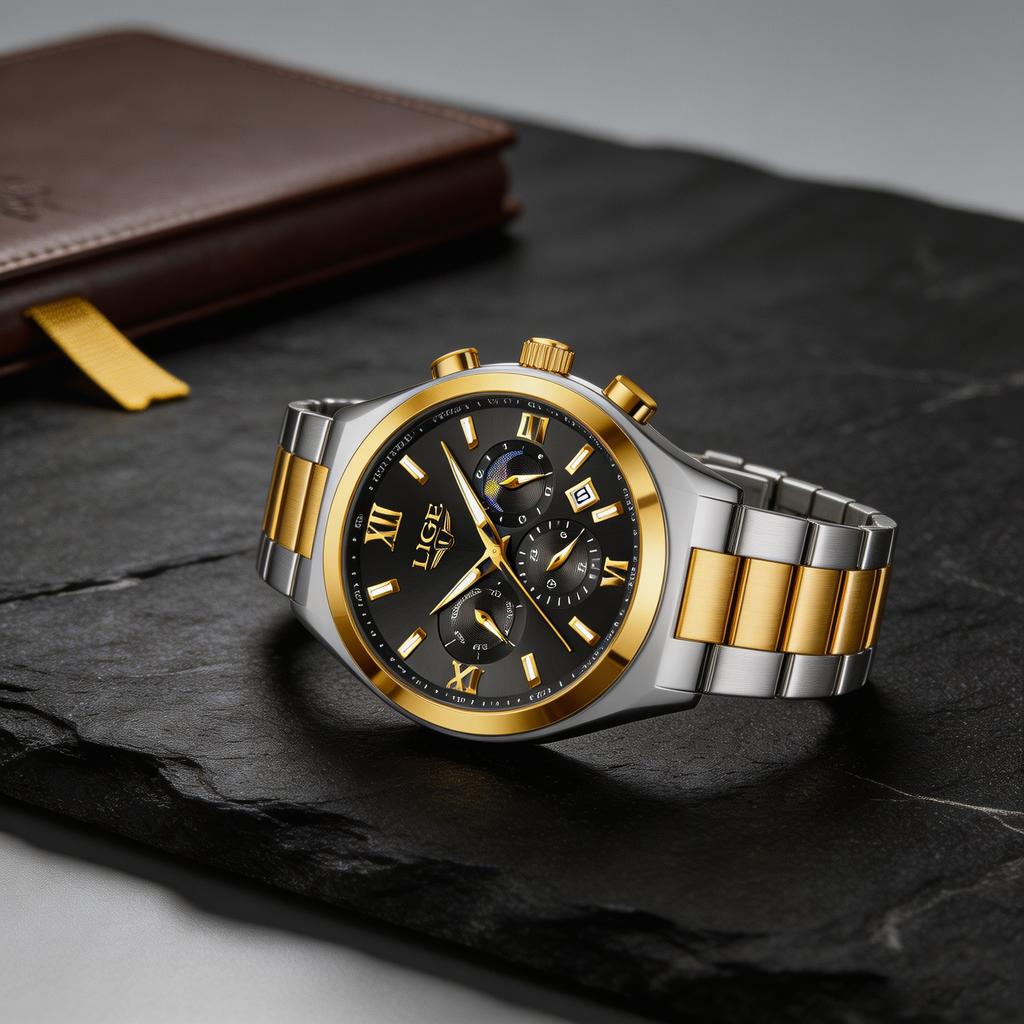 LIGE Top Original Luxury Man Wristwatch Luminous Waterproof Week Date Watch For Men Stainless Steel Quartz Fashion Men's Watches