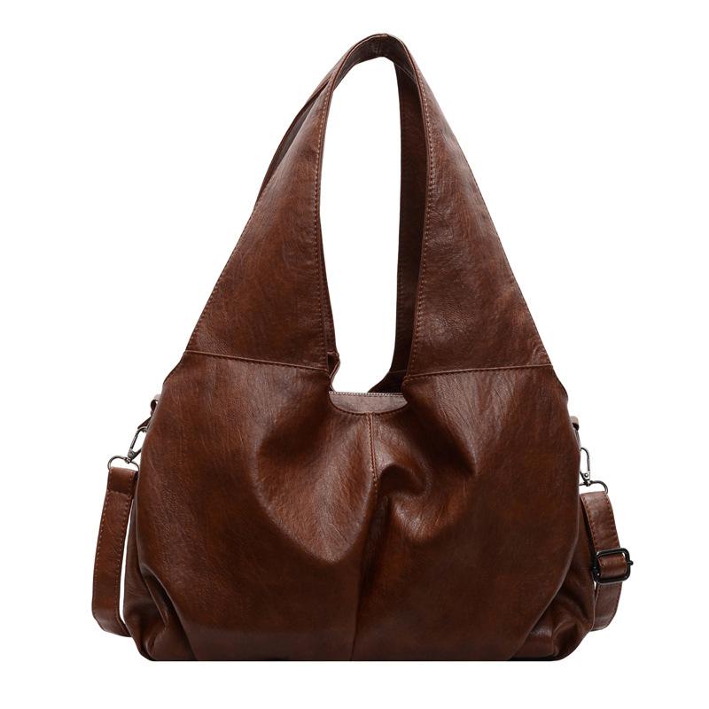 New texture retro fashion large capacity tote bag shoulder underarm commuter messenger bag