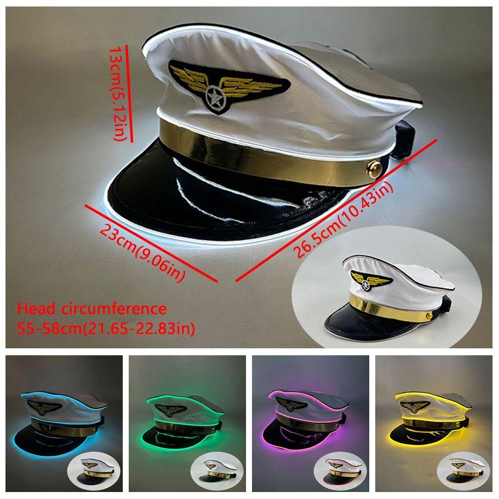 Boost Party Vibe LED Light Up Pilot Hat Breathable Luminous Air Force Hat  Gift for Party Lovers