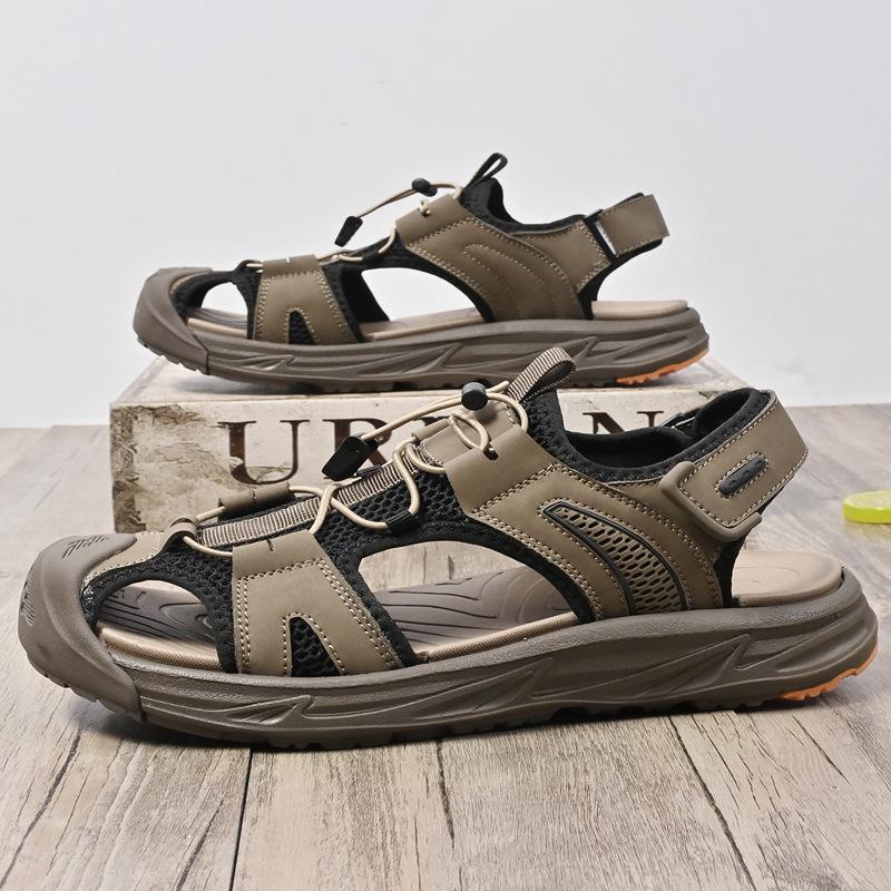 

Summer hot-selling foreign trade explosion casual breathable hole hole men s shoes 2025 new trend versatile men s sandals 45 хаки