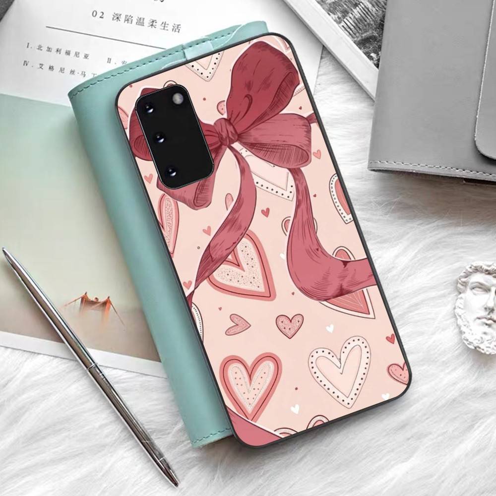 Pink Sweetheart Bowknot Cute Phone Case For Samsung S 9 10 20 21 22 23 30 23 24 Plus Lite Ultra FE S10lite Funda