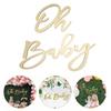 Oh Baby Dřevěná cedule Oh Baby Sign Výřez pro Gender Reveal Párty Dekorace do školky