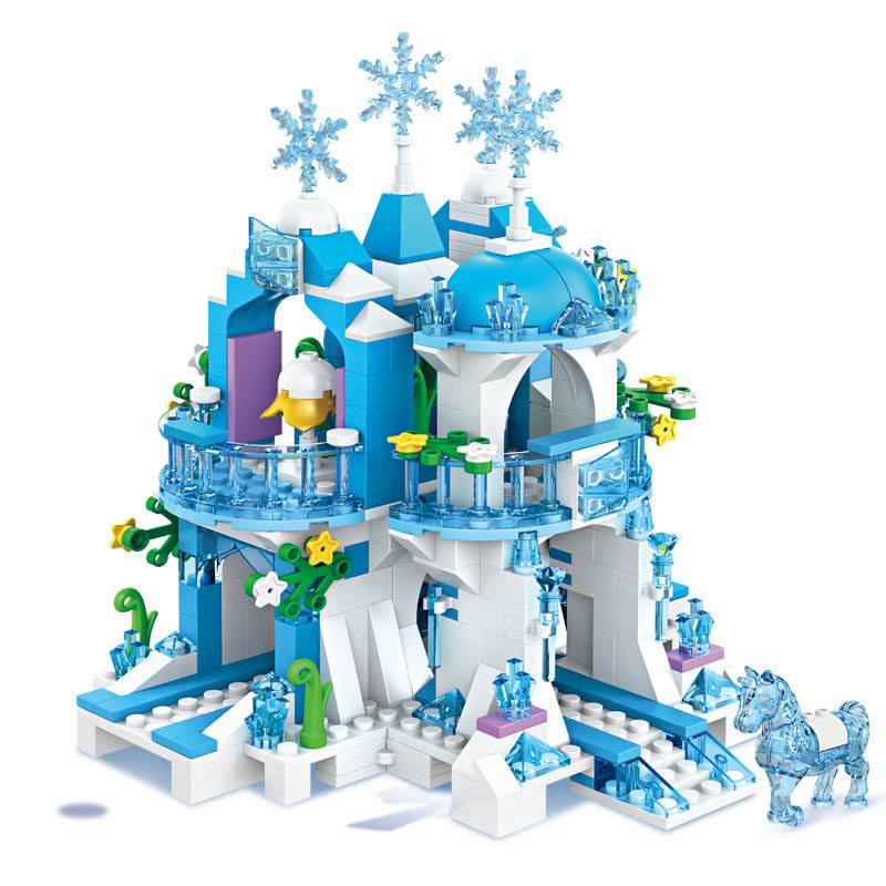 504pcs Dream City Ice Princess Castle Building Blocks Street View Girls Series Gifts House Bricks Assembled Toys Kid