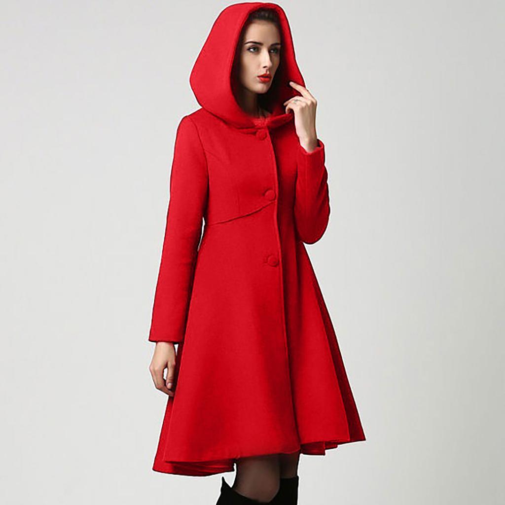 hooded fitted coat