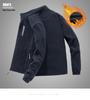 Men's Thick Fleece-Lined Stand-Up Collar Cardigan: Trendy, Warm Autumn/Winter Long-Sleeve Jacket
