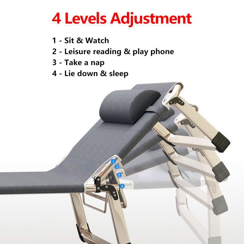 75cm Wide Surface Lightweight Foldable Bed Office Afternoon Nap Recliner Portable Single Bed