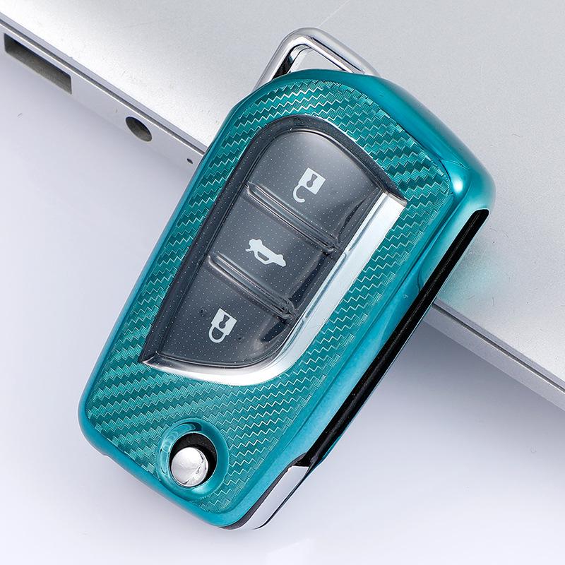 Toyota RAV4 2020 Key Case: Carbon Fiber Full Coverage with Personalized Shell & Buckle