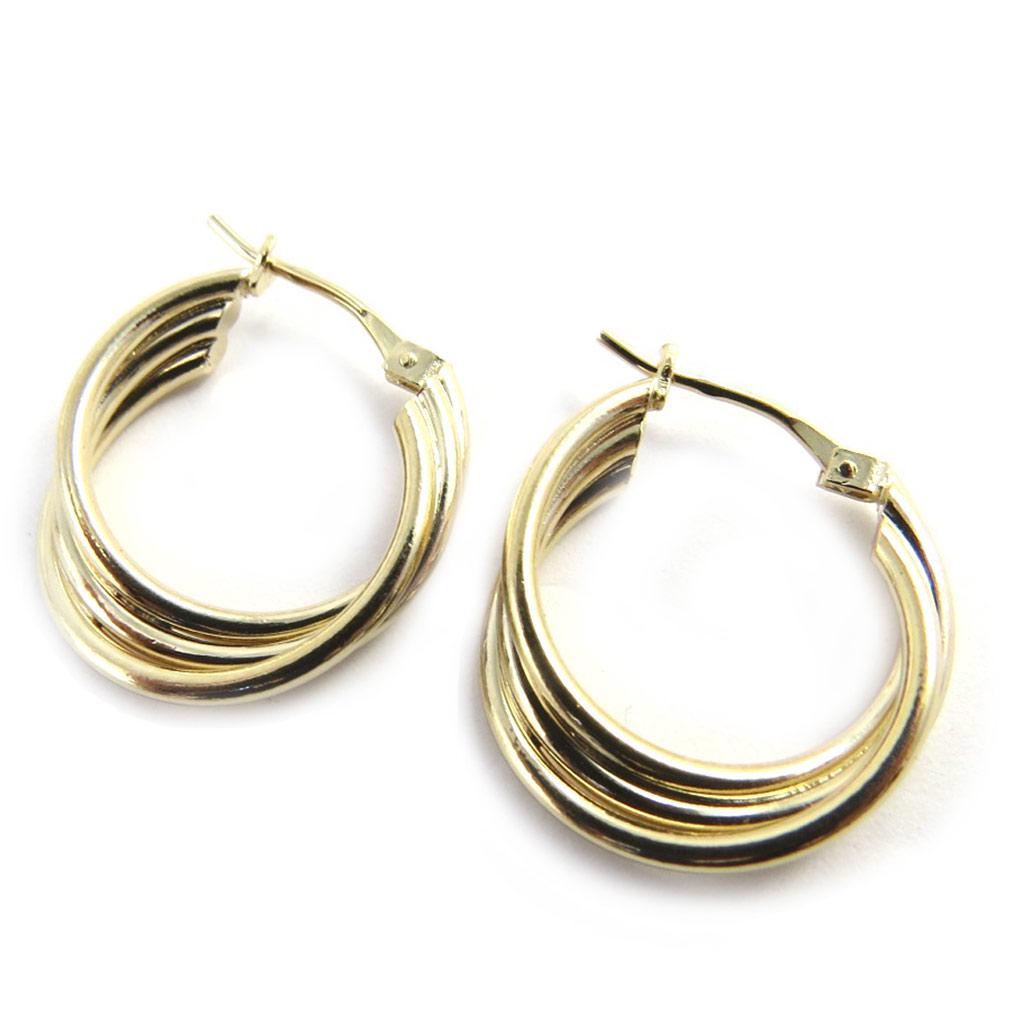 Altesse [M5024] - Créoles plaqué or 'Trio' doré (1. 6 cm)