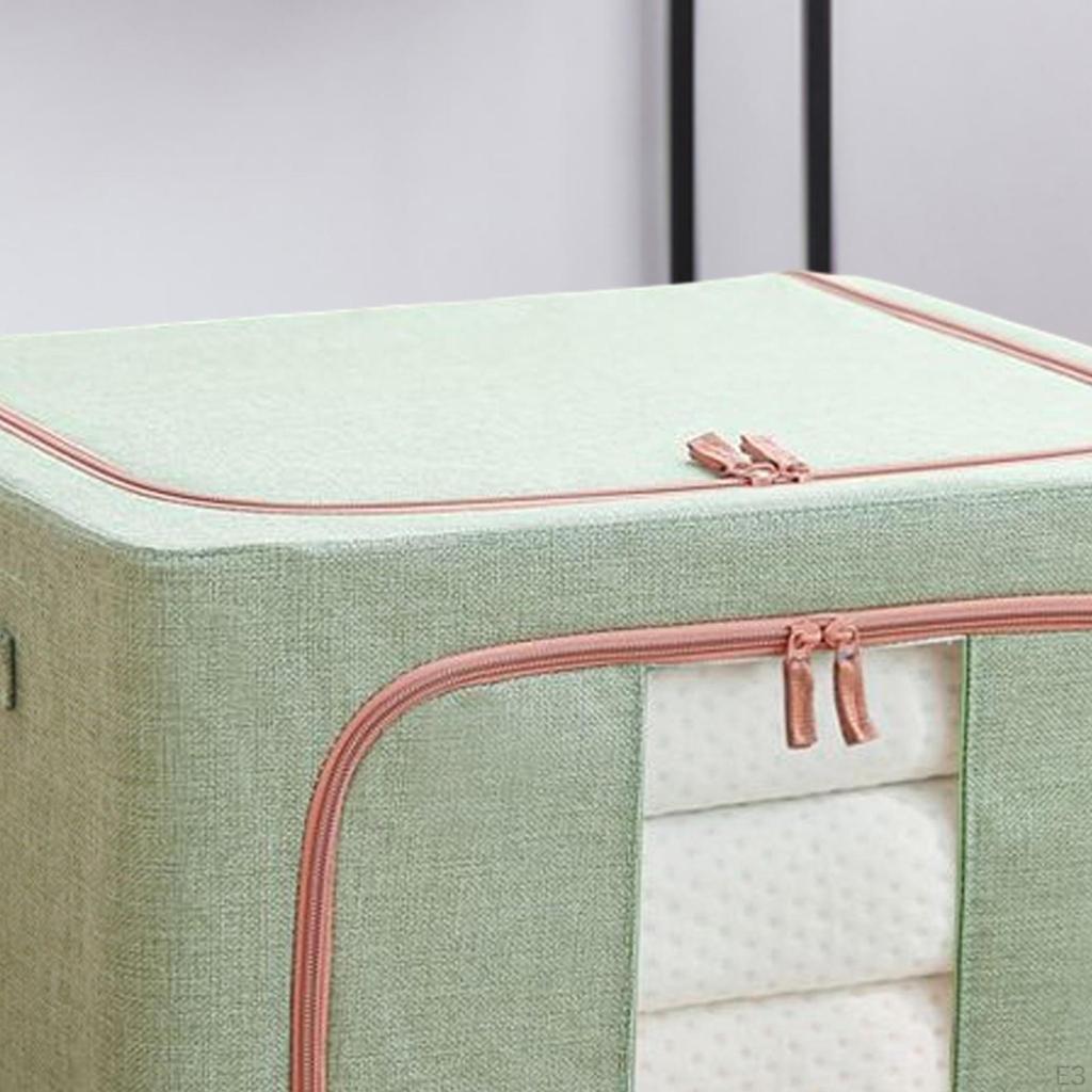 66L Clothes Storage Bag, Reinforced Waterproof Dustproof Basket with Large Capacity for