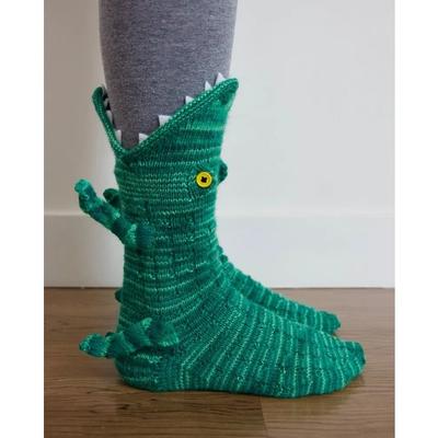 Pletené ponožky Chameleon Krokodýl Roztomilé Novinka Unisex Zimní Teplé Podlahové Vánoční Žralok Ryba Nové Pánské a Dámské Vánoční Dárky