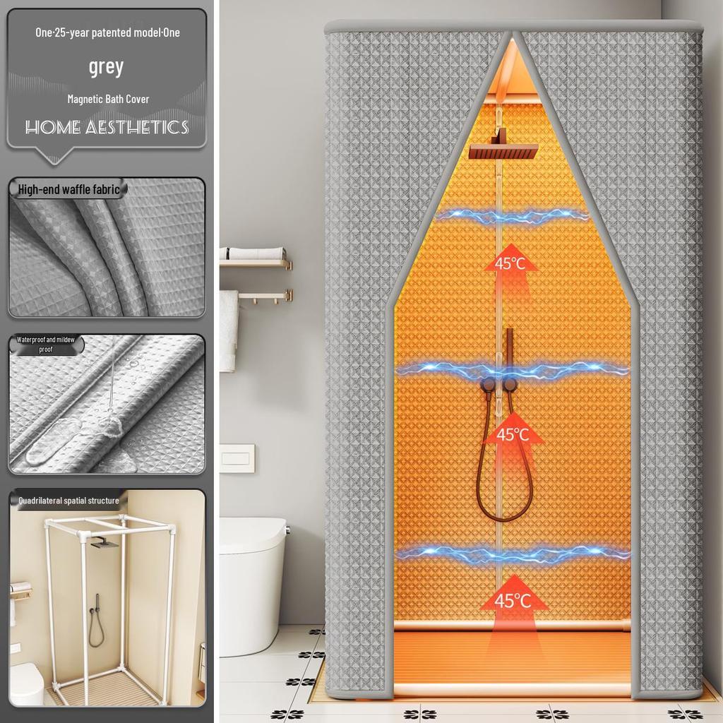 Tenda de Cortina de Chuveiro Impermeável à Prova de Inverno: Espesso, Quente, Sem Instalação Necessária para Banheiros Rurais Frios