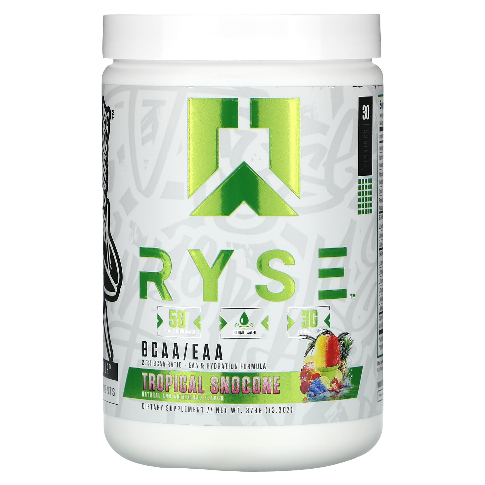 

RYSE, BCAA/EAA, Tropical Snow Cone, 13.3 oz (378 g)