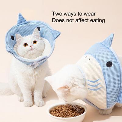 Cat Cone Collar Comfortable Prevents Biting Licking Adjustable Breathable Cat Collar for Post-Surgery or Injuries