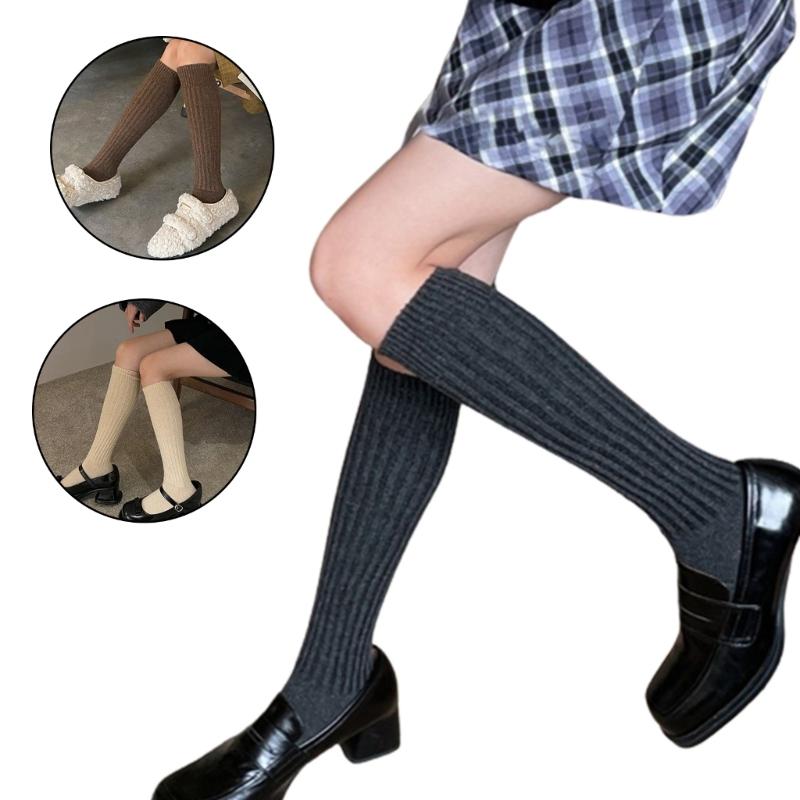 1 Pair Ruffle Calf Socks Calf Tube Frilly Socks Ballet Socks for Girls Knee Length Stockings Princess Style Dress Socks