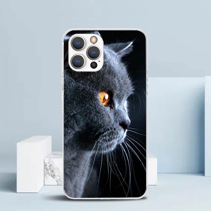 British Shorthair Cat Phone Case For IPhone 16 17 Air 16E 15 14 Plus 13 Mini 12 11 Pro Max 7 8 + SE 2020 Soft TPU Back Cover 16