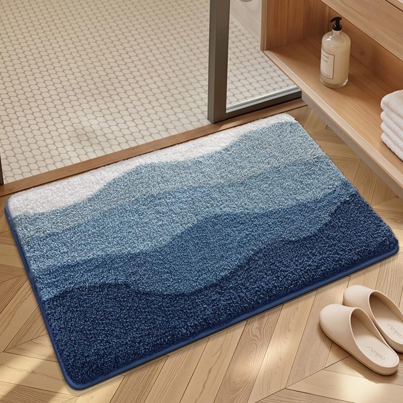 Plush Bath Mat Absorbent Non-Slip Floor Rug Bathroom Entrance Quick Dry Chenille Carpet Korean Style Home Decor