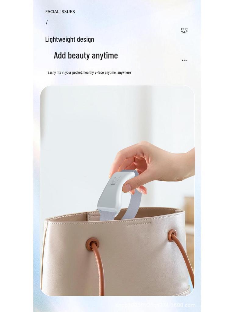 EMS Microcurrent V-Shape Face Slimming Massager: Vibration & Heat for Lifting and Double Chin Reduction