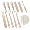 12PCS DIY Wooden Weaving Loom Tools 2Size Tapestry Darning Big Eye Yarn Knitting Needles Needlework Crafts Sewing Needle Tools