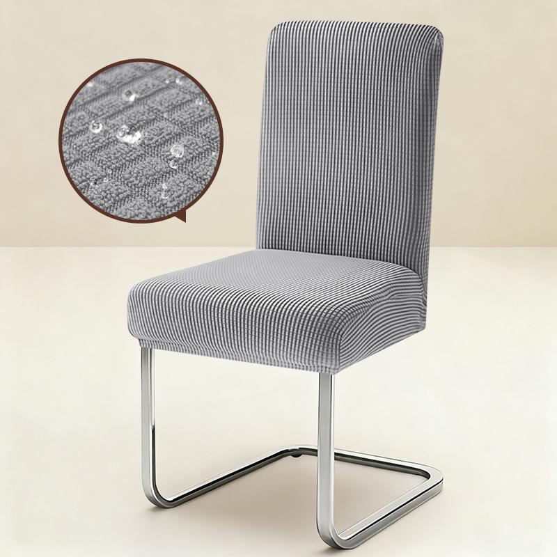 1PC Stretch Dining Chair Covers High Back Waterproof Textured Jacquard Fabric Parsons Chair Slipcover Thick Chair Protector