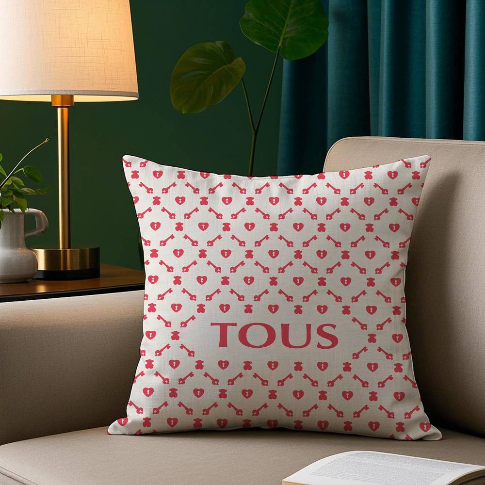 Luxury Fashion T-T-Tous Pillow Case Short Plush Print Cushion Cover Square Throw Pillow Covers Sofa Home Decor