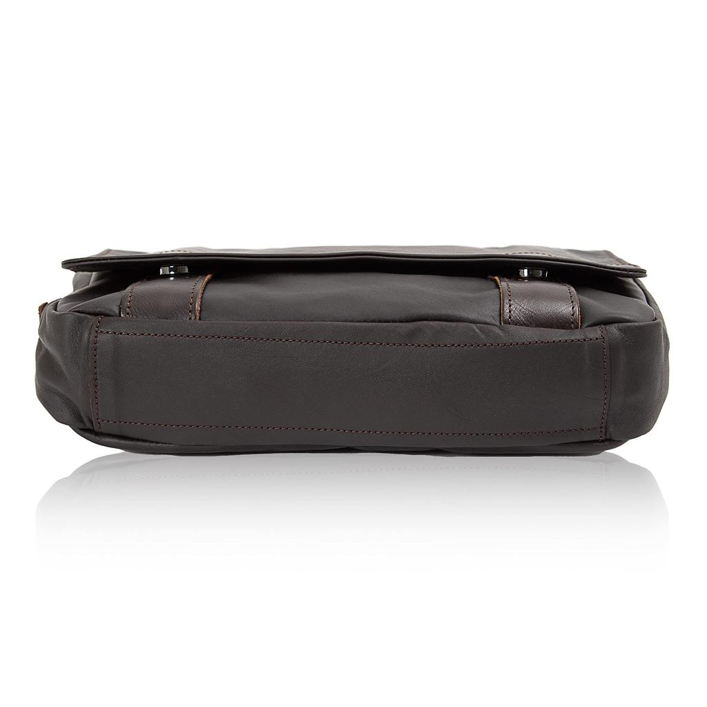 Doubles Crossbody Genuine Leather Shoulder A4 Dark Brown Men's Bag, Size, VWE-1926,