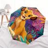El Rey León de Disney, Simba, Paraguas Plegable Manual de la Jungla, Diseño Plegable Reforzado de 8 Varillas, Ligero
