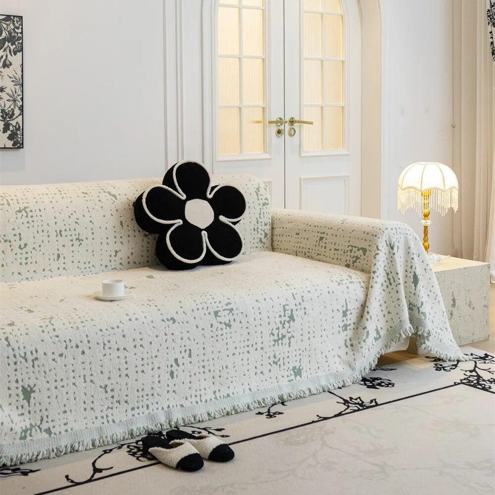 Nordic Throw Blankets for Sofa Bed Single Four Season Plush Sofa Cover Dust Anti-cat Scratch Protection Cover Two-seat Sofa