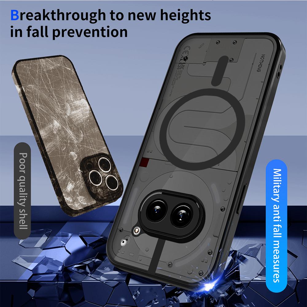KEYSION Magnetic Phone Case for Nothing Phone 2A Plus Silicone+PC Matte Translucent Shockproof Back Cover for Nothing Phone 2A