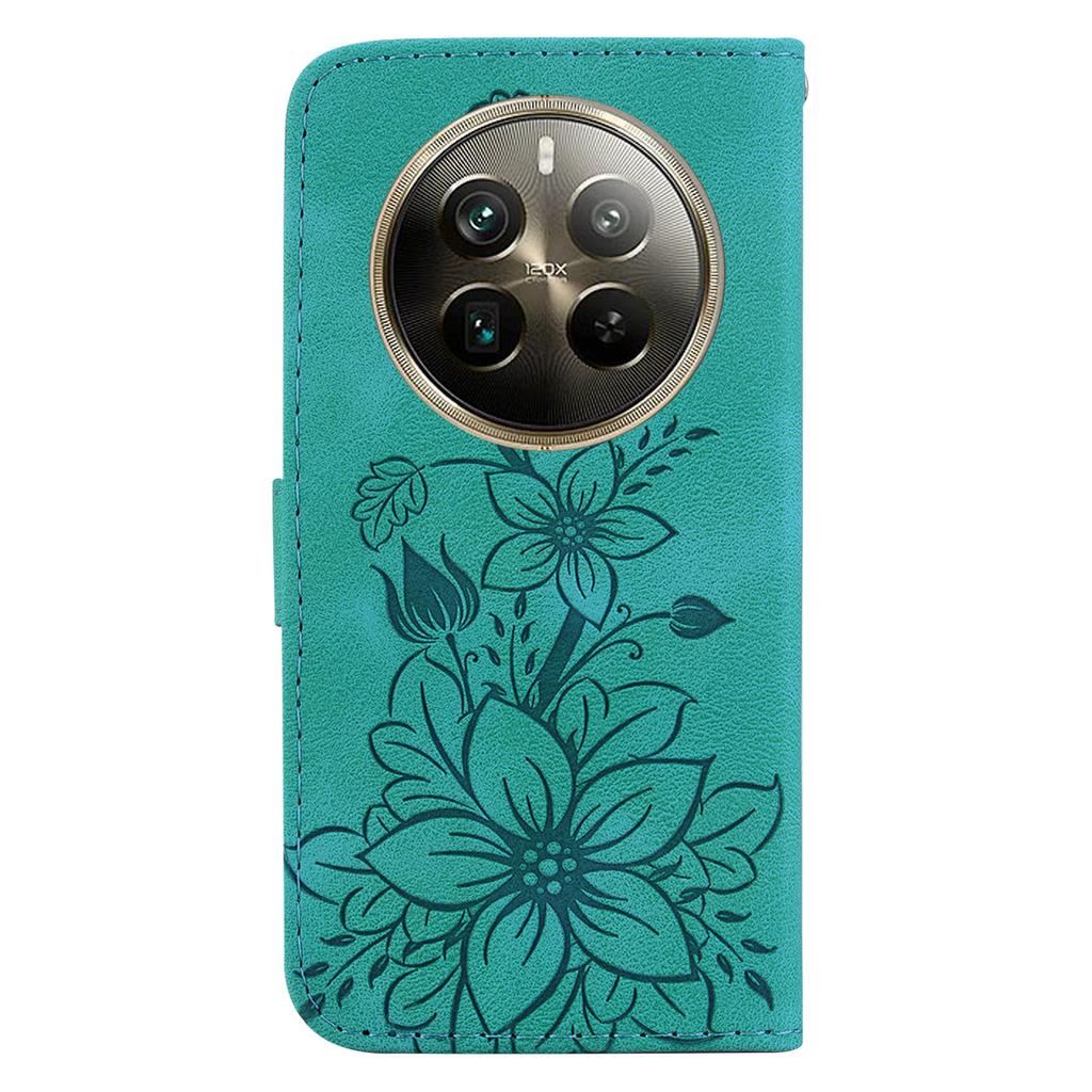 For Realme 12 Pro 5G/12 Pro+ 5G Leather Case Stand Wallet Phone Cover Flower Pattern