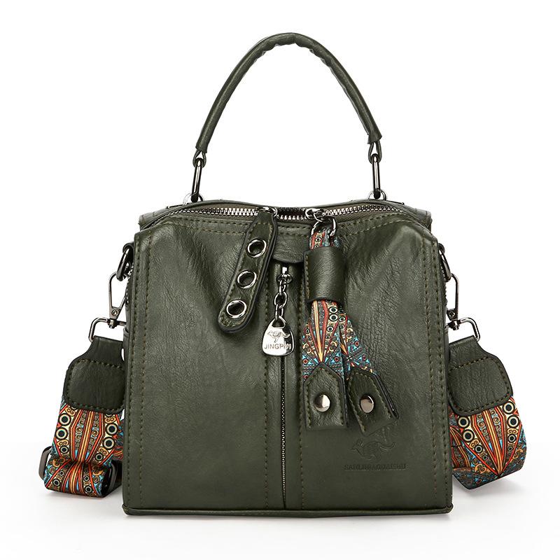 Это высококлассная женская сумочка, одноплечная сумка для поездок на работу и многослойная сумка кроссбоди большой вместимости. зелёный