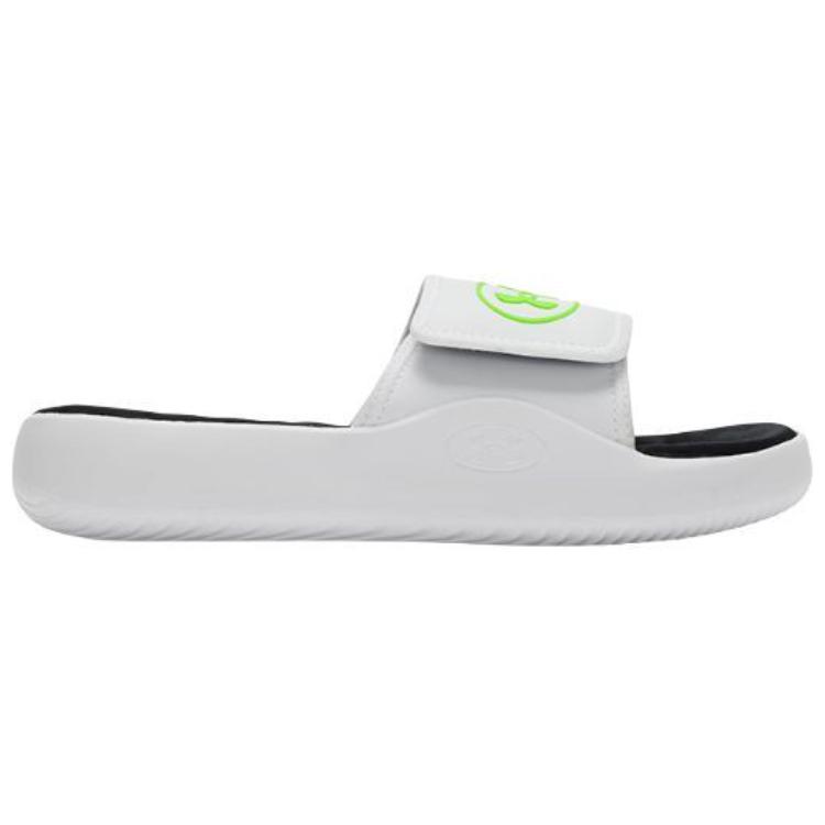 Under Armour Ignite Pro 8 Slide White Hyper Green Men Sneakers 6000337-100