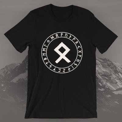 Camiseta Pagana Nórdica Rune Othala Nueva 100% Algodón Manga Corta Cuello Redondo Casual Camiseta para Hombre Moda Streetwear