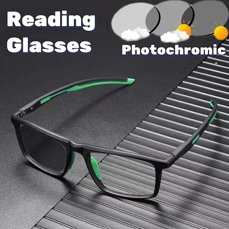 New Intelligent Photochromic Reading Glasses Ultra-light TR90 Full-frame Presbyopia Glasses Anti-blue Light Far Sight Glasses