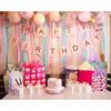 Happy Birthday Banner Pink Birthday Signs Party Supplies Garland Decorations Nursery Hanging Decor (Soft Pink)