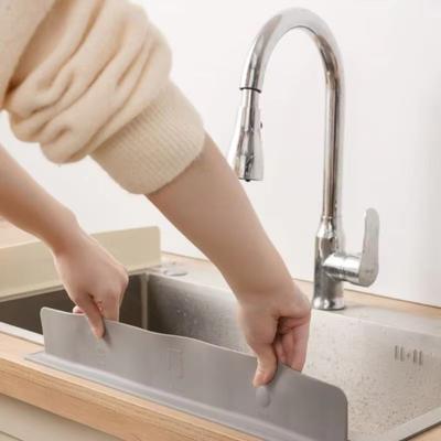 Garde-éclaboussures pour évier de cuisine en silicone Fonction anti-éclaboussures 49 cm Écran anti-éclaboussures en silicone Design étanche Bouchon anti-éclaboussures