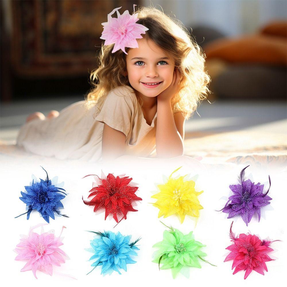 Brooch Feathers Hair Clip Flower Bridal Hairpin Headdress Hairband for Wedding Hair Accessories
