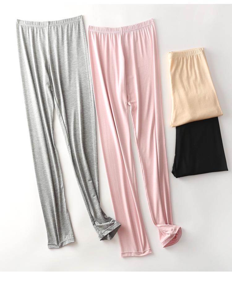 Pantalon d'automne en modal pour femme, pantalon moulant en coton élastique, sous-vêtements chauds de sport et de yoga grande taille