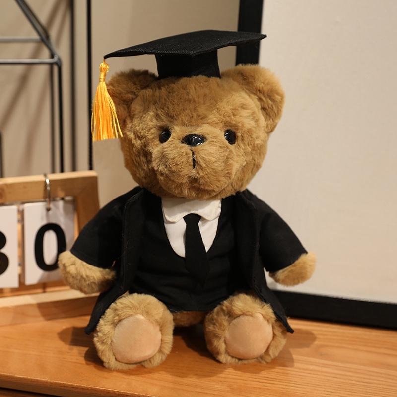

25cm Dr. Bear Cute Plush Toy Small Light Brown Teddy Wear Doctor Hat Doll Girls Boys Graduation Gifts Toy Dolls 25cm